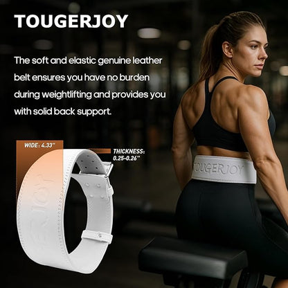 Women's Weight Lifting Belt 4 Inch Wide, Gym Powerlifting Belt for Women with Padded Lumbar Support, Adjustable Fitness Belt for Deadlift, Squats, Cross Training & Workout