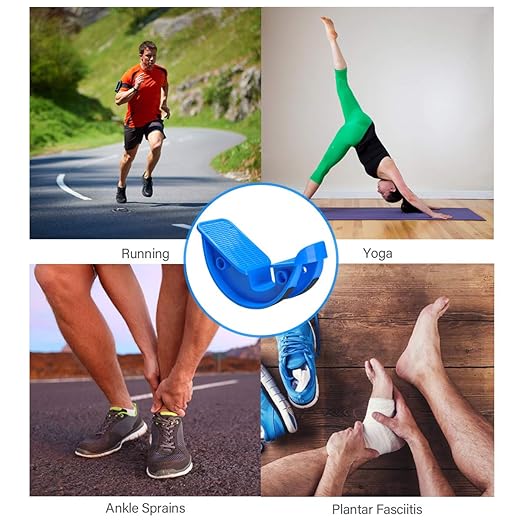 Foot Rocker Calf Stretcher Ankle Plantar Board for Achilles Tendonitis, Muscle Stretch, Feet and Shin Splint Pain Relief - Improve Calf Flexibility, Ankle Mobility - Blue