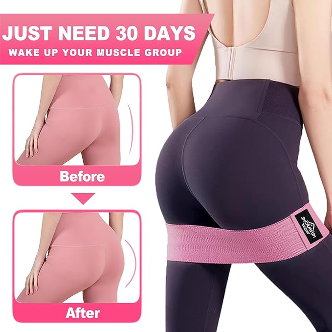 Yoga Mat Thick, 6 Fabric Resistance Bands, 2 Pack Yoga Blocks, Home Workout Equipment Essentials Starter Kit for Beginners Full Body Toning