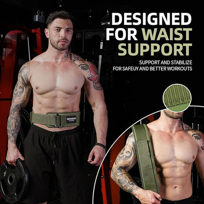 Durable Weight Lifting Belt, 4'' Wide Gym Belt for Bodybuilding, Powerlifting, Squats, Deadlift - Provides Lumbar Support & Stability for Men & Women