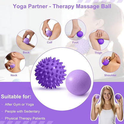 4Pcs Yoga Ball Set includes Large and 9in Pilates Balls, Massage & Spiky Ball for Fitness ,Anti-Burst Exercise Ball with Pumb for Pregnancy,Physical Therapy,Office Chair, Home Workout,3Sizes,3Colors