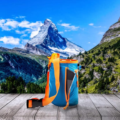 Chalk Bag for Rock Climbing, Climbing Chalk Bag for Bouldering with 2 Large Zipper Storage Pockets, Premium Gym Chalk Bag for Weightlifting, Great Gift and Rock Climbing Gear