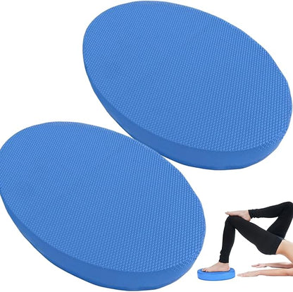 Blue Yoga Pad 2Pcs Foam Balance Pad Oval Soft Yoga Pad Cushioning Protection with Closed-Cell Structure Exercise Balance Pad,Foam Balance Pad 2" Thick,Balance Pad