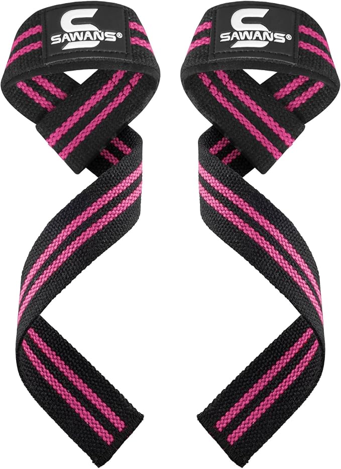 SAWANS Lifting Straps Weight Lifting Wrist Support Fitness Padded Gym Heavy Duty Anti Slip Hand Bar Grips Neoprene Bodybuilding Dumbbell Power Deadlift Barbells Workout Strength