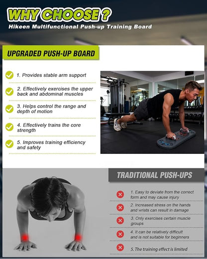 Hikeen Home Workout Equipment to Help Achieve Fitness Goals, 27-in-1 Portable Gym Exercise Equipment with Compact Push-Up Board, Resistance Bands, Ab Roller Wheel, and Pilates Bar, Master Your Workout