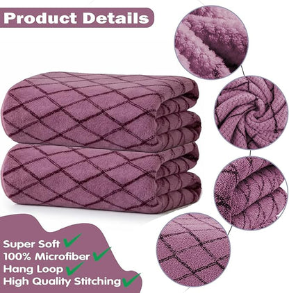 2-Pack Microfiber Bath Towels (27x54 Inches) - Ultra Soft & Quick Dry, 3X Absorbency, Lightweight for Gym, Yoga, Travel & Spa - Perfect for Home, Fitness & Post-Workout