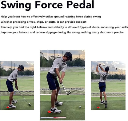 Swing Force Pedal Training Aid Improve Balance Stability Accuracy for Golfers Silicone Swing Plate 2 Pcs with Storage Bag