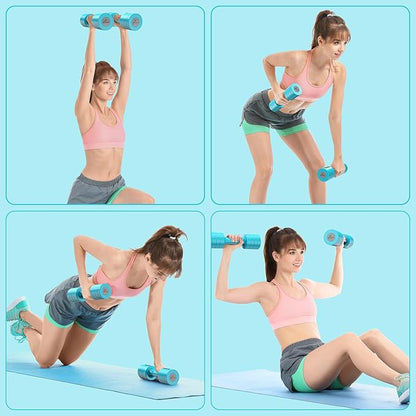 Sportneer Adjustable Dumbbells Hand Weights Set: 5 lb Dumbbell Set of 2 Each 2lb 3lb 4lb 5lb Free Weights Fast Adjust Weight 4 In 1 Weights Dumbbells Set for Women Men Home Gym Exercise Training