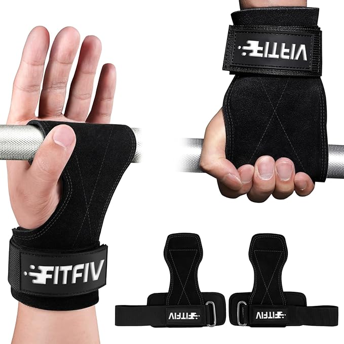 Weight Lifting Wrist Strap, Double Leather Weightlifting Wrist Straps for Gym Strength Training, Neoprene Padded Wrist Wraps - for Men & Women (Pair)