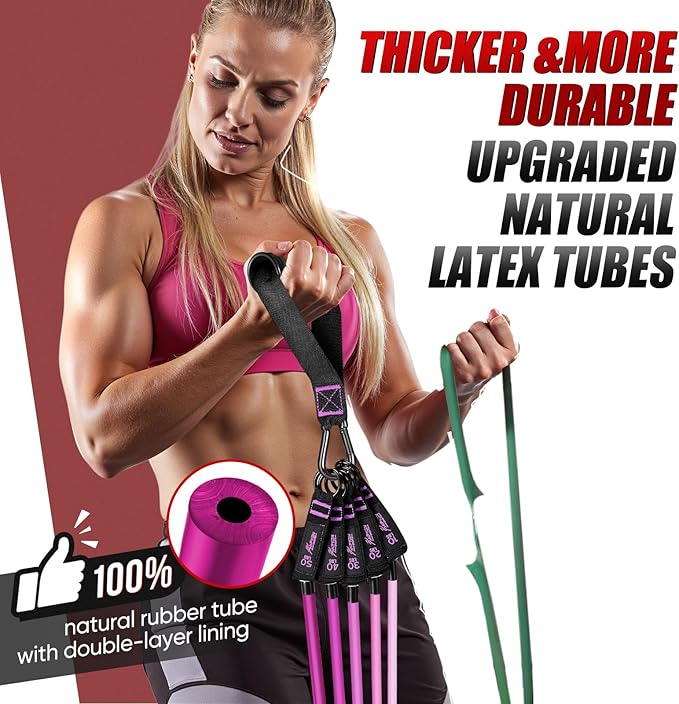 HPYGN Resistance Bands, Exercise Bands for Working Out, Workout Bands Men, Fitness Band with Handle, Door Anchor, Home Gym Equipment for Musle Training, Physical Therapy, Strength Training, Shape Body
