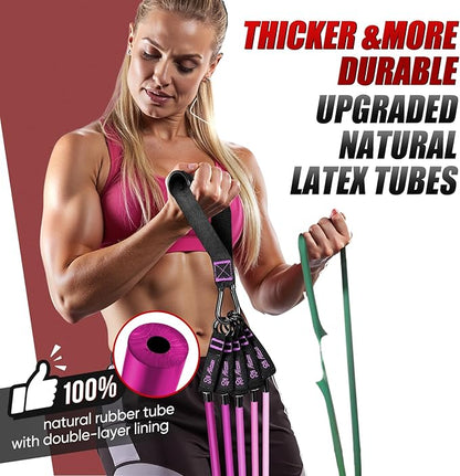 HPYGN Resistance Bands, Exercise Bands for Working Out, Workout Bands Men, Fitness Band with Handle, Door Anchor, Home Gym Equipment for Musle Training, Physical Therapy, Strength Training, Shape Body
