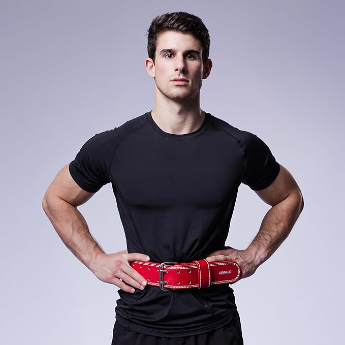 UPPPER Weight Lifting Belt - Double Prong 4” to 2.5” Tapered Premium Lifting Belt for Men and Women - Ultimate Back Support For Weightlifting and Powerlifting | Premium Fitness Gear