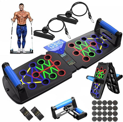 Push Up Board for Men, Push Up Bar at Home Workout Equipment, Pushup Handles Home Gym Exercise Fitness Equipment Portable Foldable with Counter