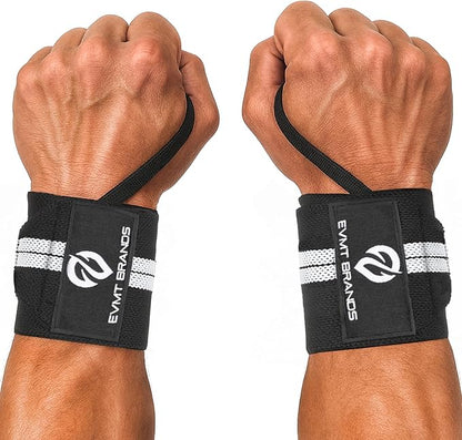 EVMT Premium Wrist Wraps for Weightlifting | Durable Lifting Straps for Enhanced Wrist Support | Perfect for Strength Training, Gym Workouts & General Athletics