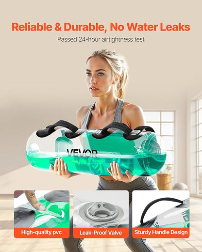 VEVOR Water Weights Aqua Bag, Large Aqua Bags for Workout, Adjustable Portable Stability Fitness & Full Body Exercise Equipment, for Strength Core and Balance Training, Home Gym Exercise, Clear