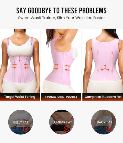 Junlan Waist Trainer for Women - Sauna Suit Sweat Vest for Working Out