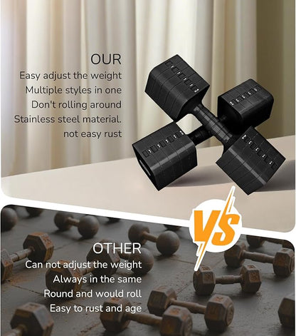 16LBS/20LBS Dumbbells Sets Adjustable Dumbbell Set Hand Weights for Women Men Free Weights Dumbbells Set Exercise Fitness dumbbell sets of 2 for Home Gym Workout Strength Training Equipments