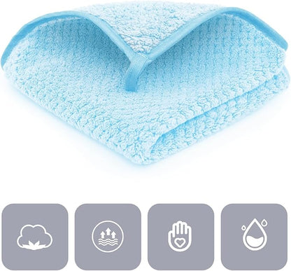 6 Pack Washcloth Set - Quick Drying & Absorbent Microfiber Gym Towels 13x13 inches - Lightweight & Thin Yoga Towels - Multi-Purpose Camping Towels for SPA, Hotel & Bathroom, Light Blue