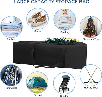 COOLBEBE 65" Sports Duffle Bag - 270L Extra Large Travel Duffel Luggage Bag with Upgrade 2-way Lockable Zippers, Sturdy & Water Resistant Long Duffle Bag for Camping Moving (Black 65inch)