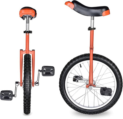 AW 16/18/20/24 Inch Wheel Outdoor Unicycle Adjustable Seat Exercise Bicycle Fit Adults Kids Outdoor Sports Fitness Exercise, for Choice