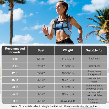 Weighted Vest Woman - 6lb/8lb/12lb/16lb/20lb/25lb/30lb Womens Weight Vest for Walking, Strength Training Weight Vests for Men, Reflective Stripe Fitness Vest for Workout Running Jogging