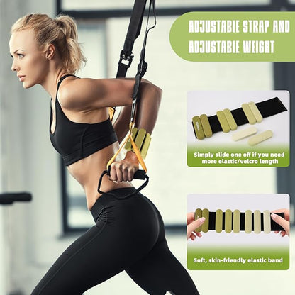 Ankle Weights for Women Men, Silicone Wrist Weights Set of 2 - Wearable Leg Weights/Arm Weights Ideal for for Home Gym Workout, Running, Yoga, Pilates, Barre, Exercise, Strength Training