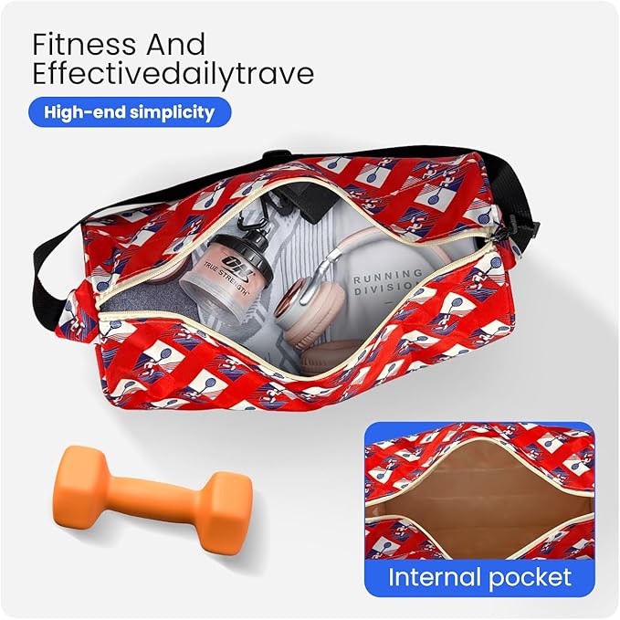 C&F BOGMOST Small Gym Bag for Women & Men,Small Lightweight Duffel Bag Carry On Bags Mini Duffel Travel Bag Waterproof Sports Bags for Workout/Sport/Trave,Sports Racket
