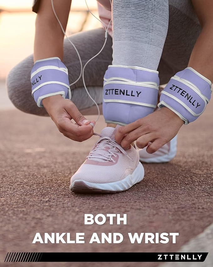 Adjustable Ankle Weights for Women Men and Kids | 1 Pair 5 10 15 18 20 Lbs Leg Wrist Ankle Weight Straps for Yoga, Walking, Running, Aerobics, Gym, Dance, Pilates, Cardio