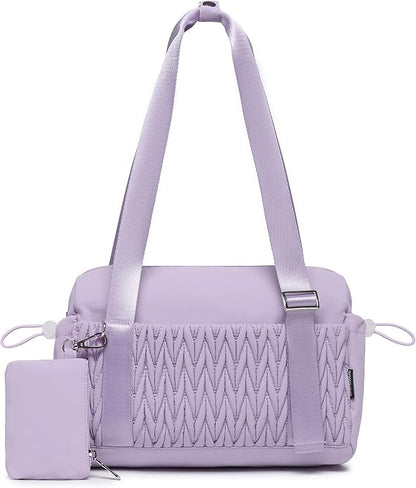 Small Gym Bag for Women Quilted Mini Tote with Wet Compartment and Coin Purse, Cute Duffle Bag for Girls Workout Sport Travel