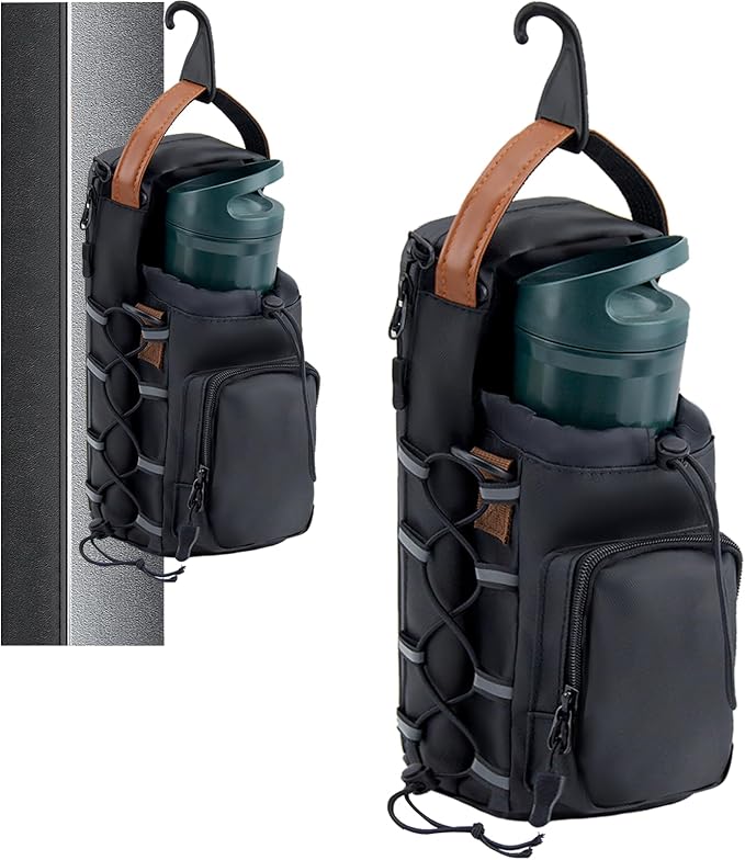 Magnetic Gym Bag for Men and Women, Water Bottle Holder, Gym Pouch with Shoulder Strap for Travel, Sports, Work, Fitness (Hook)