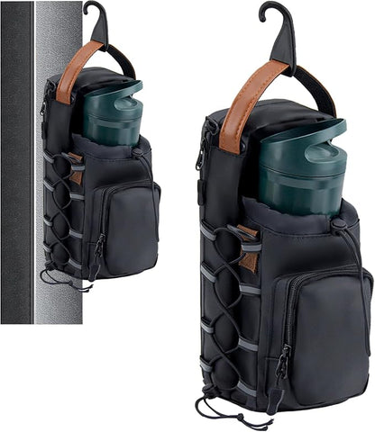 Magnetic Gym Bag for Men and Women, Water Bottle Holder, Gym Pouch with Shoulder Strap for Travel, Sports, Work, Fitness (Hook)