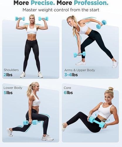 FEIERDUN 5-in-1 Adjustable Dumbbell Set of 2, 12LBS/20LBS Hand Weights for Women, Men, 1s-Adjust Dual-Stable Dumbbell Set for Women Home Gym & Outdoor