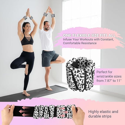 Wrist Ankle Weights for Women Set of 2, Adjustable Silicone Weighted Bangles, Wearable Ultra-durable Strips Weight Bracelet 2 lbs/4 lbs for Yoga, Pilates, Barre, Walking, Arm & Leg Workout