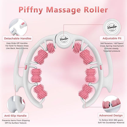 Cellulite Massage Roller - Lymphatic Drainage Tool for Deep Tissue Fascia Massage - Muscle Roller for Legs & Buttocks, Anti-Cellulite Massager for Body Contouring and Skin Smoothing
