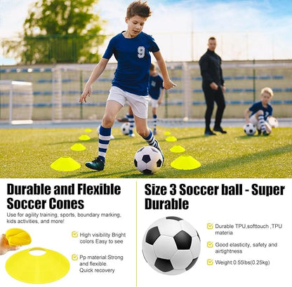 Kids Soccer Goals for Backyard Set - 2 Pack of Portable Pop Up Soccer Nets with Ball,Cones,Complete Training Equipment Kit for Toddler,Youth,Kids Age 3-14,Outdoor Sports Game