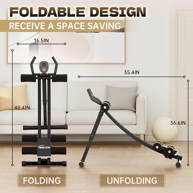 Ab machine, AB trainer machine,workout equipment for Home Gym Strength Training, Ab workout equipment, AB machine for stomach workout, Foldable abdominal trainer for Men and Women exercise