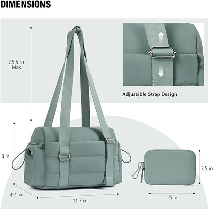 ROULENS Small Gym Bag for Women 2 Set Mini Gym Duffle Bag with Wet Compartment and Coin Wallet, Gym Tote Bag for Workout/Sport/Travel