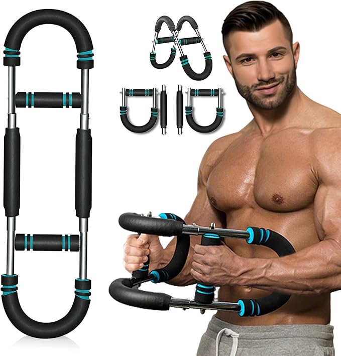 Twister Arm Trainer, Chest Workout Equipment, Three-Level Adjustable Forearm Strengthener at Home, Portable Fitness Exerciser, Gifts for Men Women Dad Bro Husband