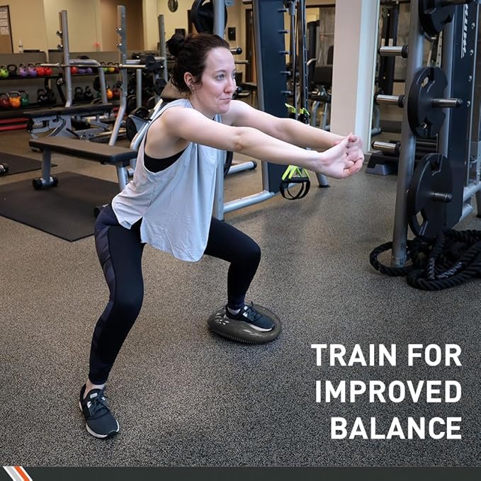 Body Sport Balance Disc - Inflatable, 13.5 in Balance Trainer - for Core Stability and Muscle Activation - Perfect for Dynamic Sitting or Standing Exercises (Black)