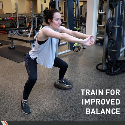 Body Sport Balance Disc - Inflatable, 13.5 in Balance Trainer - for Core Stability and Muscle Activation - Perfect for Dynamic Sitting or Standing Exercises (Black)