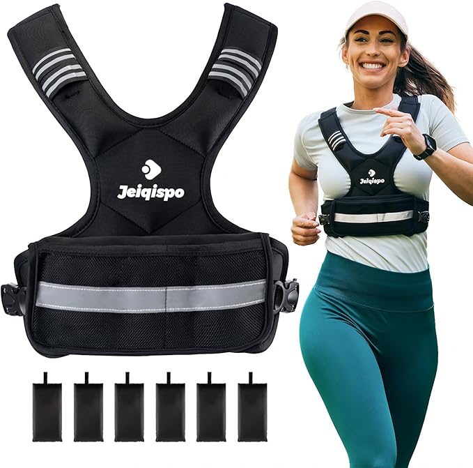 Adjustable Weighted Vest for Men and Women 4-10lb/11-20lb/20-32lb Vest with 6 Ironsand Weights, Adjustable Body Weight Vest Exercise Set for Strength Training,Cardio,Running, Walking