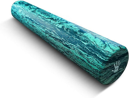 Soft Density Foam Roller 36" x 6" – Low Density Physical Therapy Roller for Exercise, Pilates, Yoga, Gentle Massage & Muscle Recovery – Green Marbled Round