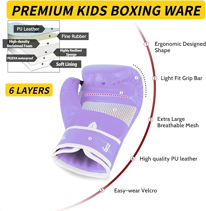Upgrade Kids Boxing Gloves for 3-8 Year Boys and Girls, Toddler Boxing Gloves for Kids Training, Boxing Gloves Kid Sparring for Punching Bag, Kickboxing, Muay Thai, MMA