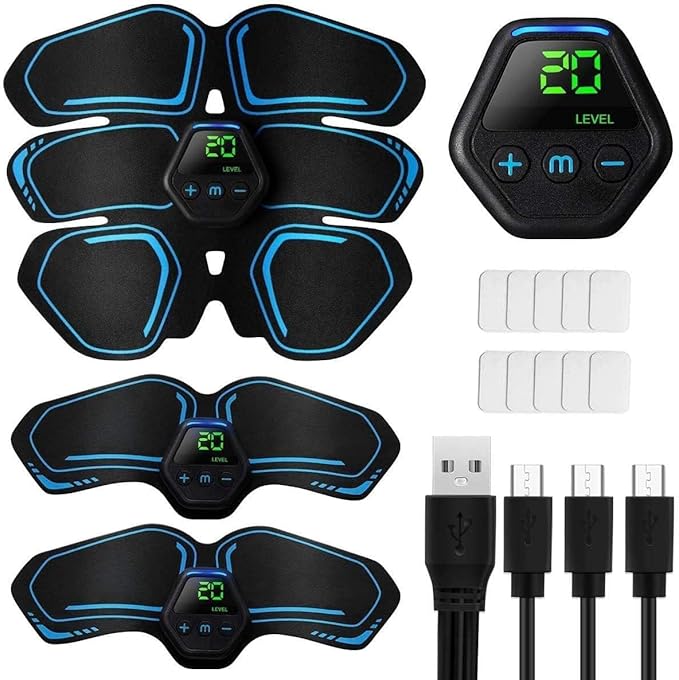 ab Stimulator Muscle Toner, abs Stimulator Military Grade EMS Muscle Stimulator Ab Machine for Ab/Arm/Leg, Abs Workout Equipment, ab Stimulator Belt Abdominal Belt Fitness Portable for Men and Women