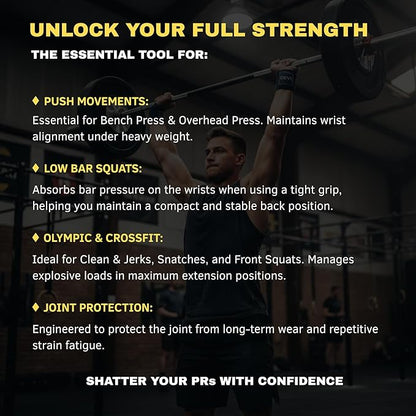 Wrist Wraps for Weightlifting 18" with Thumb Loop- Professional Quality, Best Wrist Support Wraps for Gym, Powerlifting Competition, Bodybuilding, Strength Training, Curls & Dips, Bench Press- Men and Women (Pair) DEVI