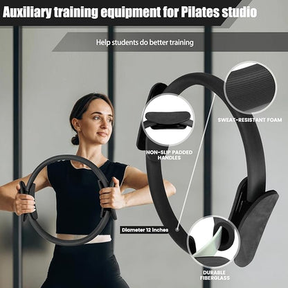 Pilates Ring and Ball Set Bulk, Pilates Equipment with 12 Inch Pilates Circle Rings, Small Yoga Balls, Resistance Bands, Pilate Essential Kit Bulk for Home Workouts Women, Pilates & Yoga Studio