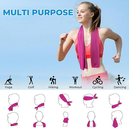 Cooling Towels for Neck and Face - Soft Breathable Chilly Towel, Sweat Wraps, Cool Rags Quick Dry Towel for Hot Weather, Workout, Sports, Yoga, Gym, Hiking, Running, Trips, Golf