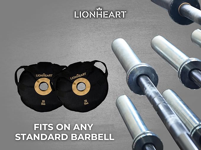 Lionheart Sand Bag Weight Plates Set | Sandbags for Working Out | Home Gym Bumper Plates | Travel-Friendly Sandbag for Fitness & Weight Training | Unfilled 10, 15, 25, 35, 45 lb Plates (Set of 2)