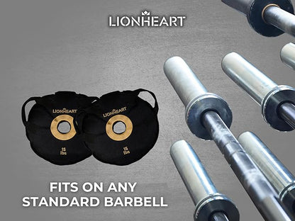 Lionheart Sand Bag Weight Plates Set | Sandbags for Working Out | Home Gym Bumper Plates | Travel-Friendly Sandbag for Fitness & Weight Training | Unfilled 10, 15, 25, 35, 45 lb Plates (Set of 2)