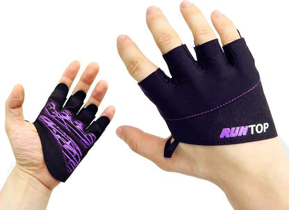 Workout Gloves Weight Lifting Grips with Silicon Padding by RUNTOP - Exercise Gloves Perfect for Women Men Cross Fitness Training WODS Weightlifting Bodybuilding Powerlifting Gym Fitness